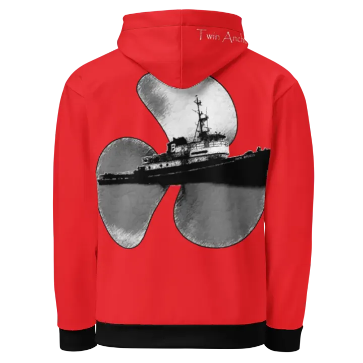 Red Three blade prop & Jack tug Hoodie product image (1)