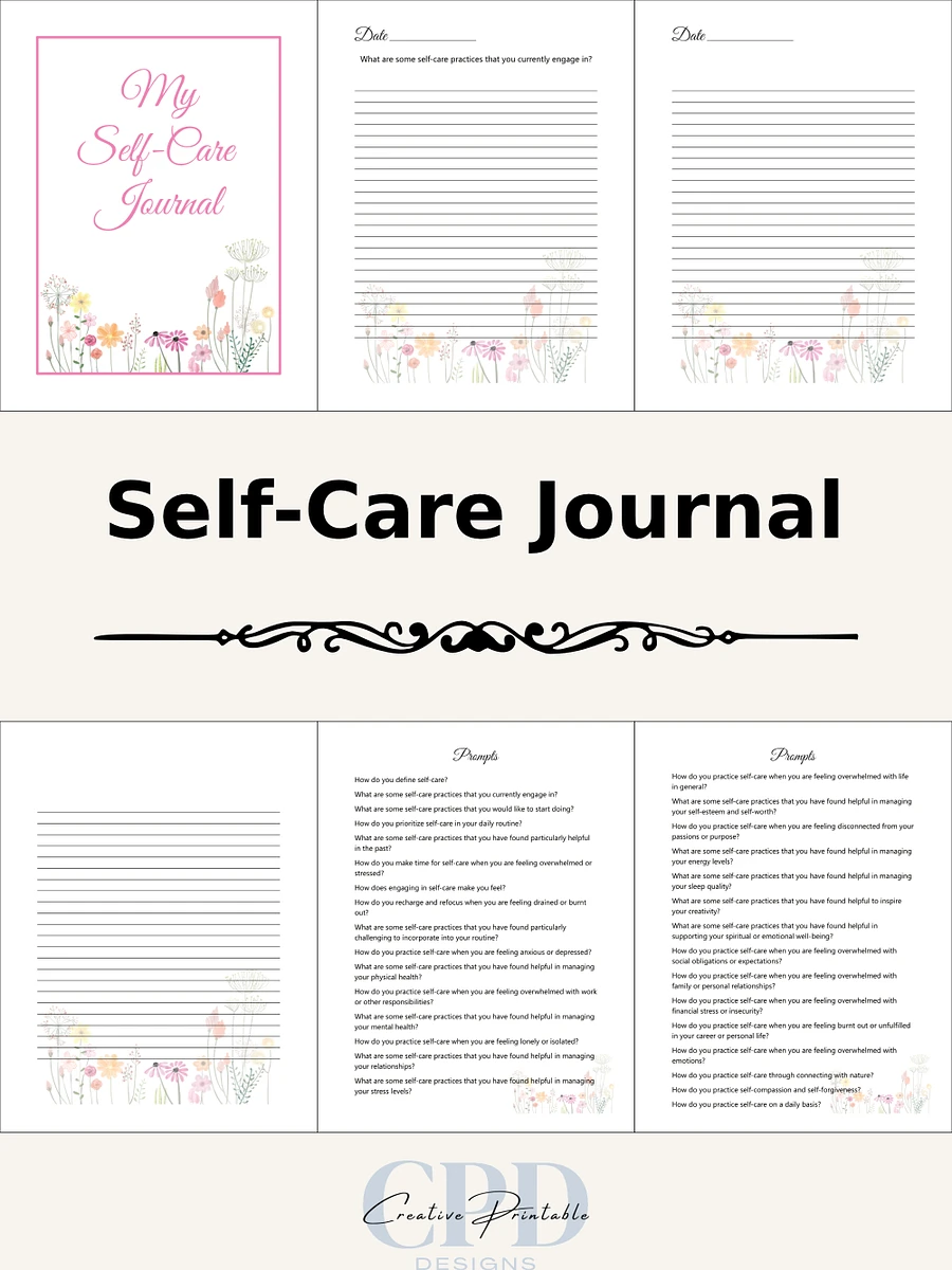 Printable Self Care Journal & Affirmation Pack product image (3)