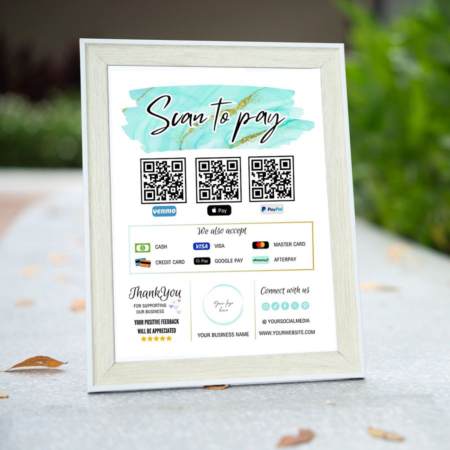 Marina - Scan To Pay QR Code Sign Template product image (7)