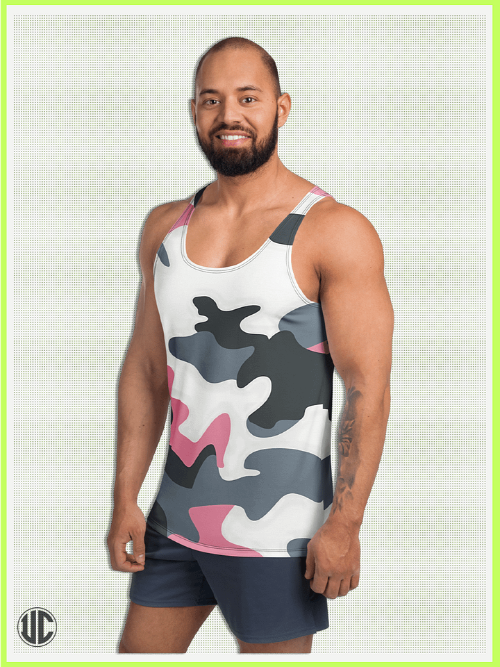 Bubblegum Pink Urban Camo – Men’s Tank Top product image (1)