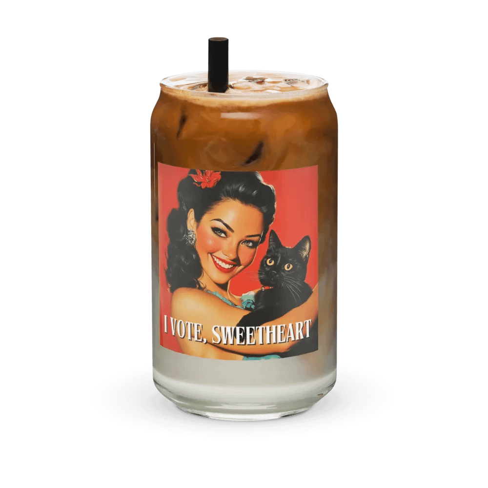 I Vote Sweetheart 4 Can-Shaped Glass product image (3)