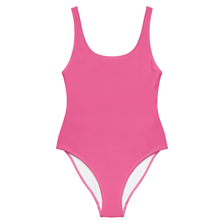 Flamingo Pink Solid Color Retro Inspired Women's One Piece Swimsuit product image (1)