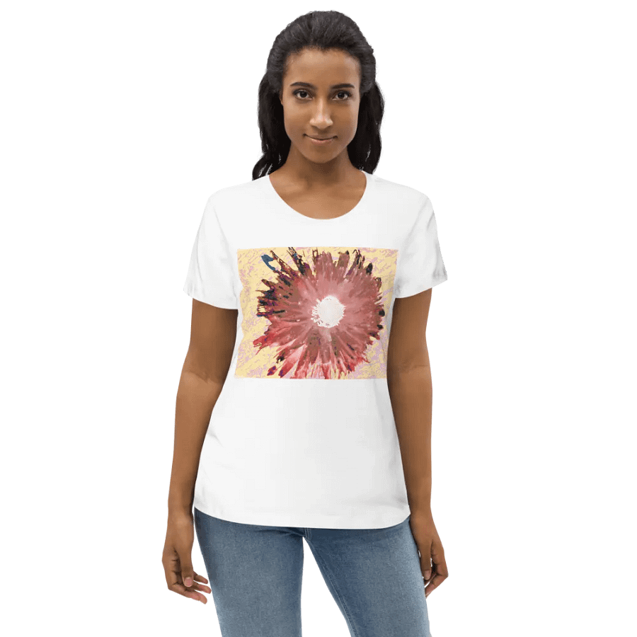 Abstract Pink Daisy Light on a Pink Patterned Background Women's T Shirt product image (10)