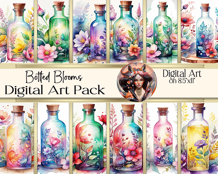 Bottled Blooms Digital Art product image (1)