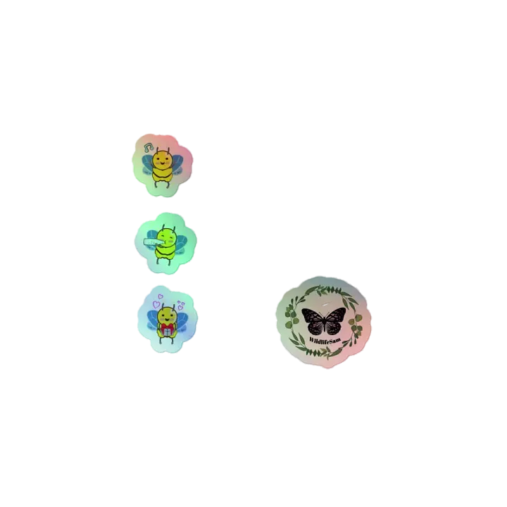 Holographic Zizzle stickers + WildlifeSam logo product image (1)