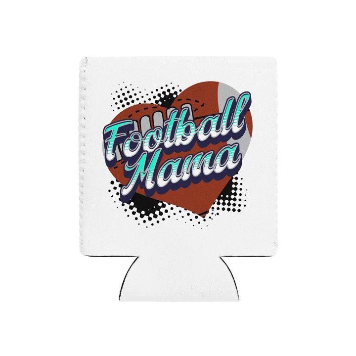 Mama Heart Football Can Cooler product image (1)