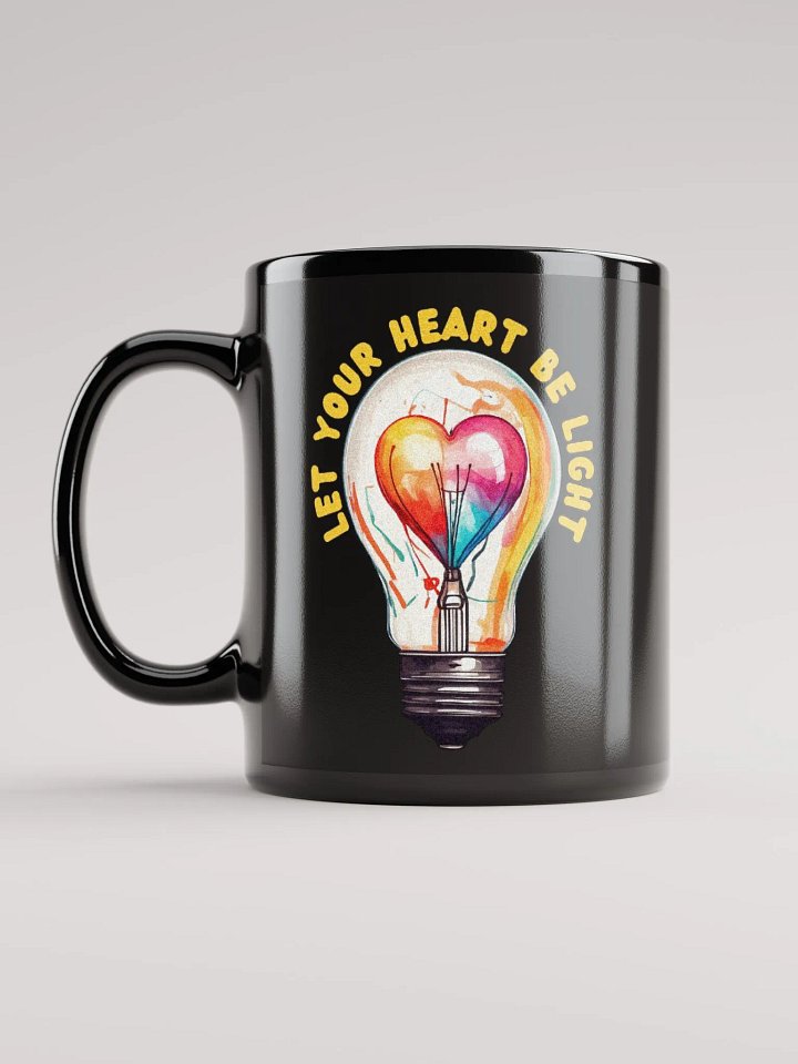 Reflective Bulbs Graphic | Black Coffee Mug | Let Your Heart Be Light product image (1)