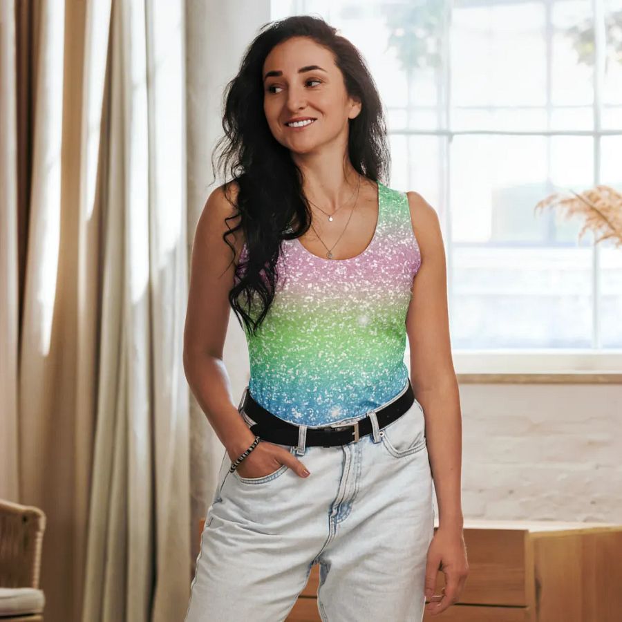 Glitter Unicorn Texture Design Tank Top (9) product image (8)