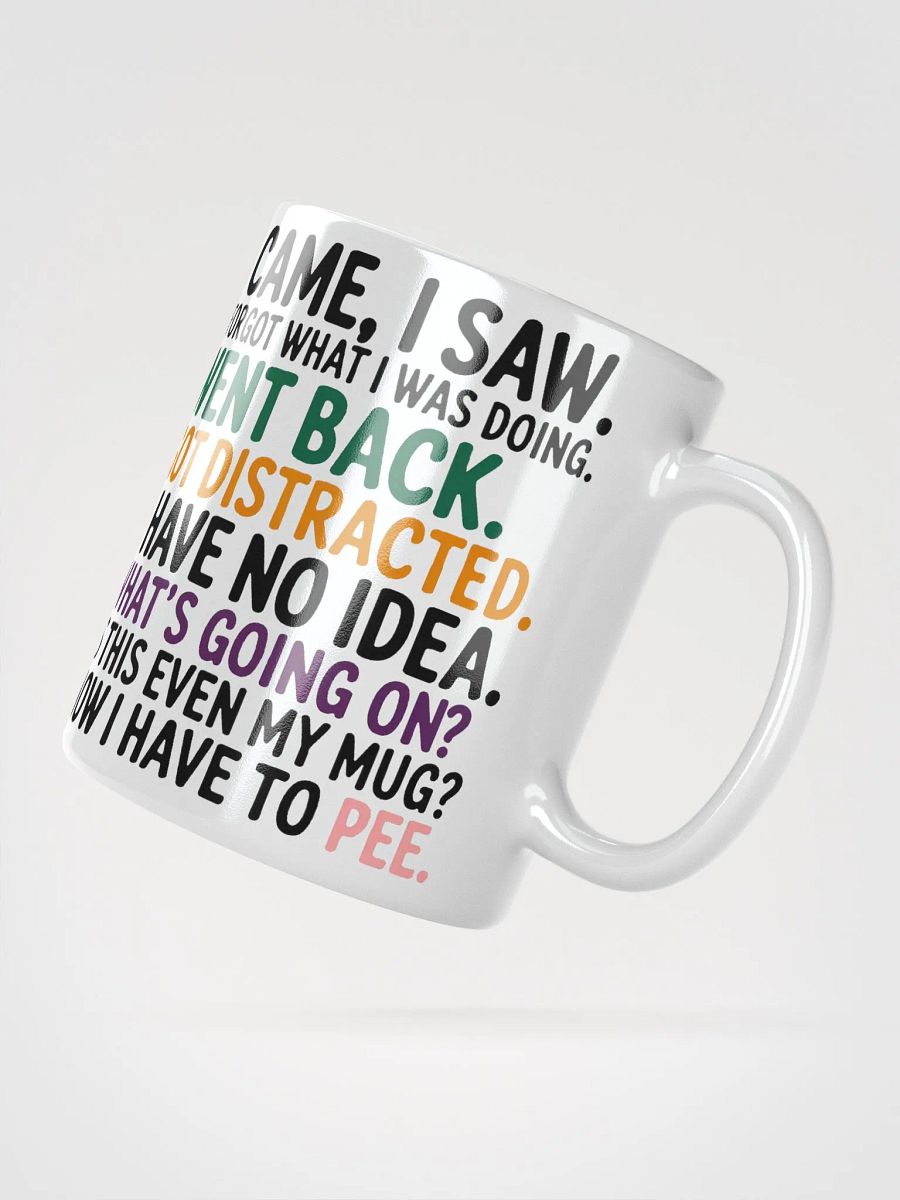 "I came, I saw.." Confused Humorous High Quality Glossy White Mug product image (4)