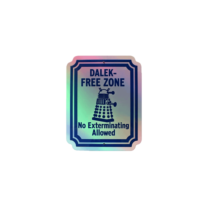 Dalek-Free Zone Holographic Sticker Sheet product image (1)