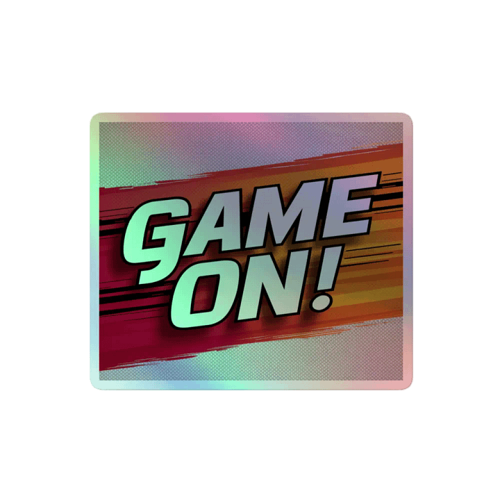 Holographic "Game On!" Sticker - Dynamic Gaming Decal product image (2)