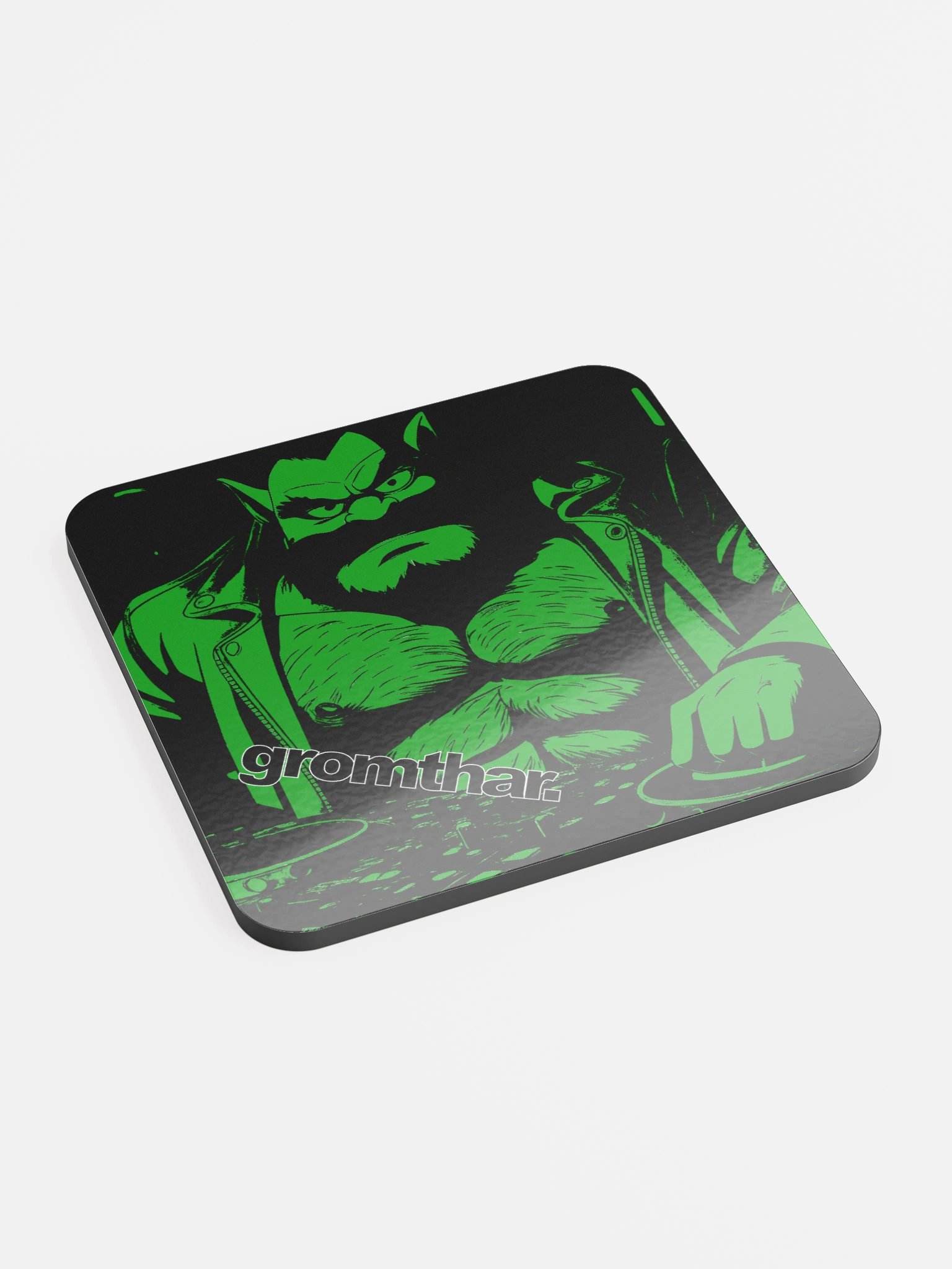 Gromthar's Angry Beats Glossed Cork Coaster product image (2)