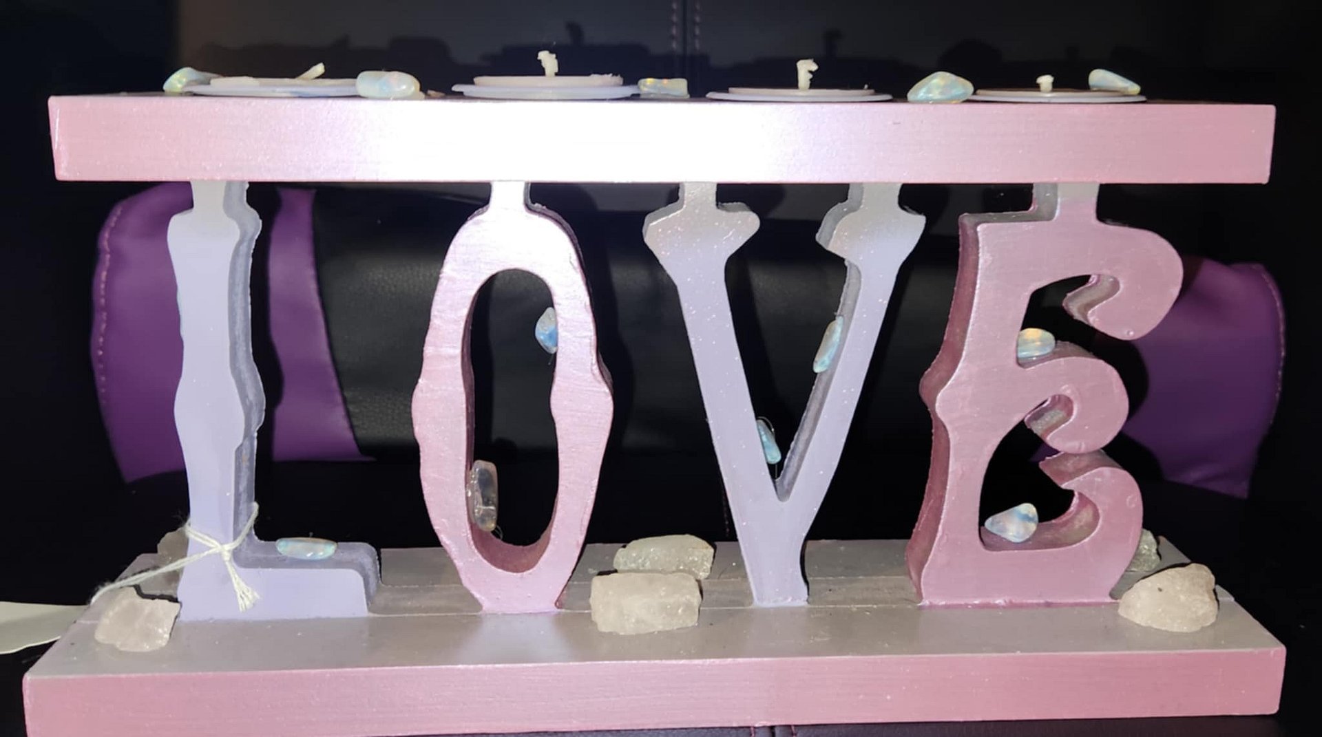 Love candle holder w/ candles (1 available) product image (1)