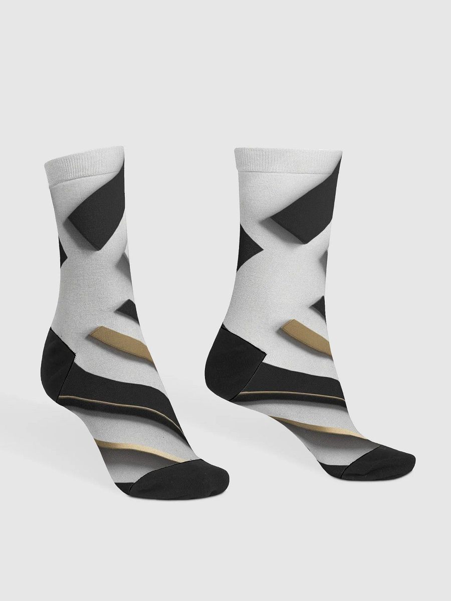 Golden Geometric Fusion Crew Socks product image (2)