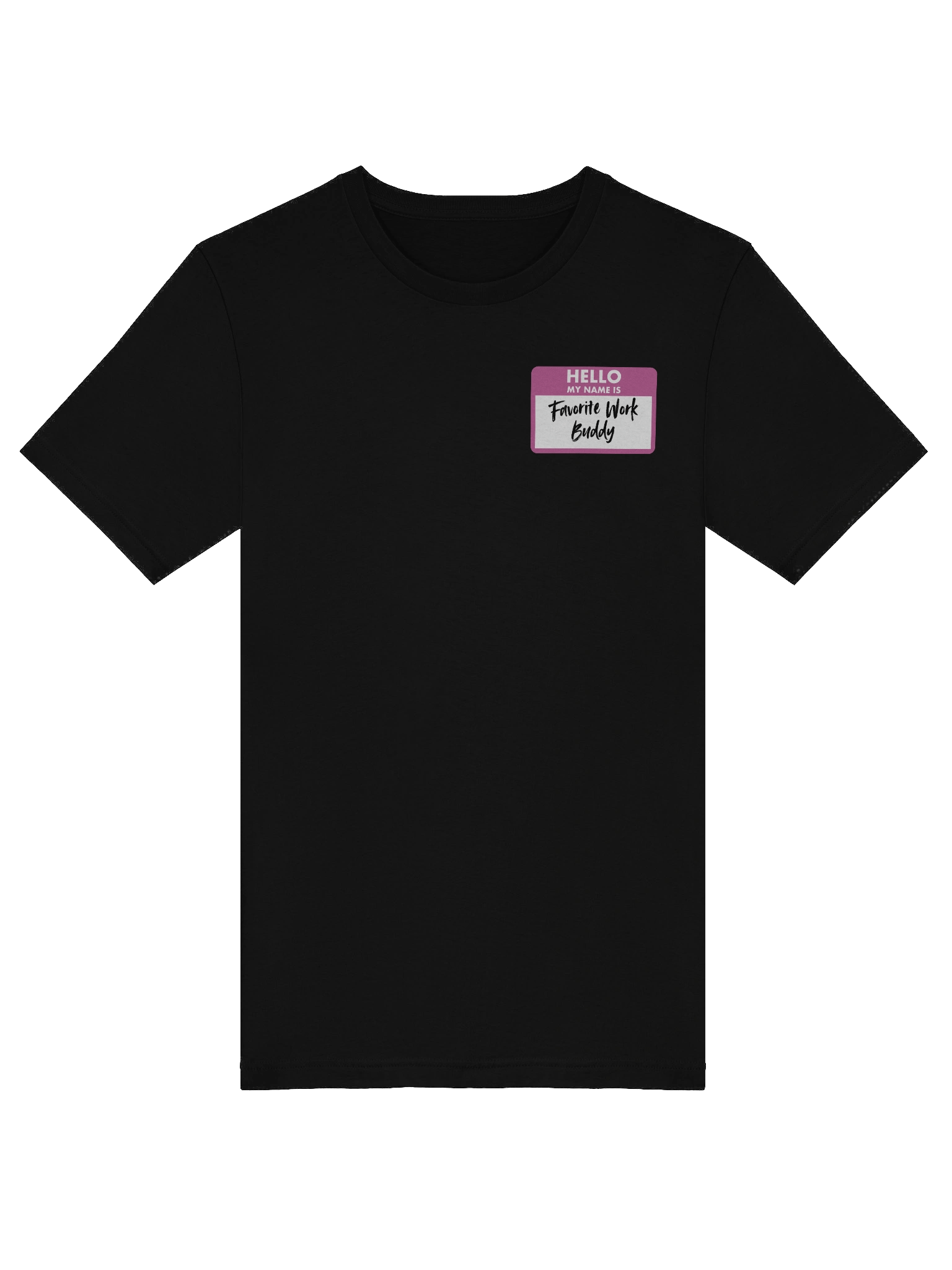 Favorite Work Buddy Name Tag T-Shirt (Pink) product image (44)