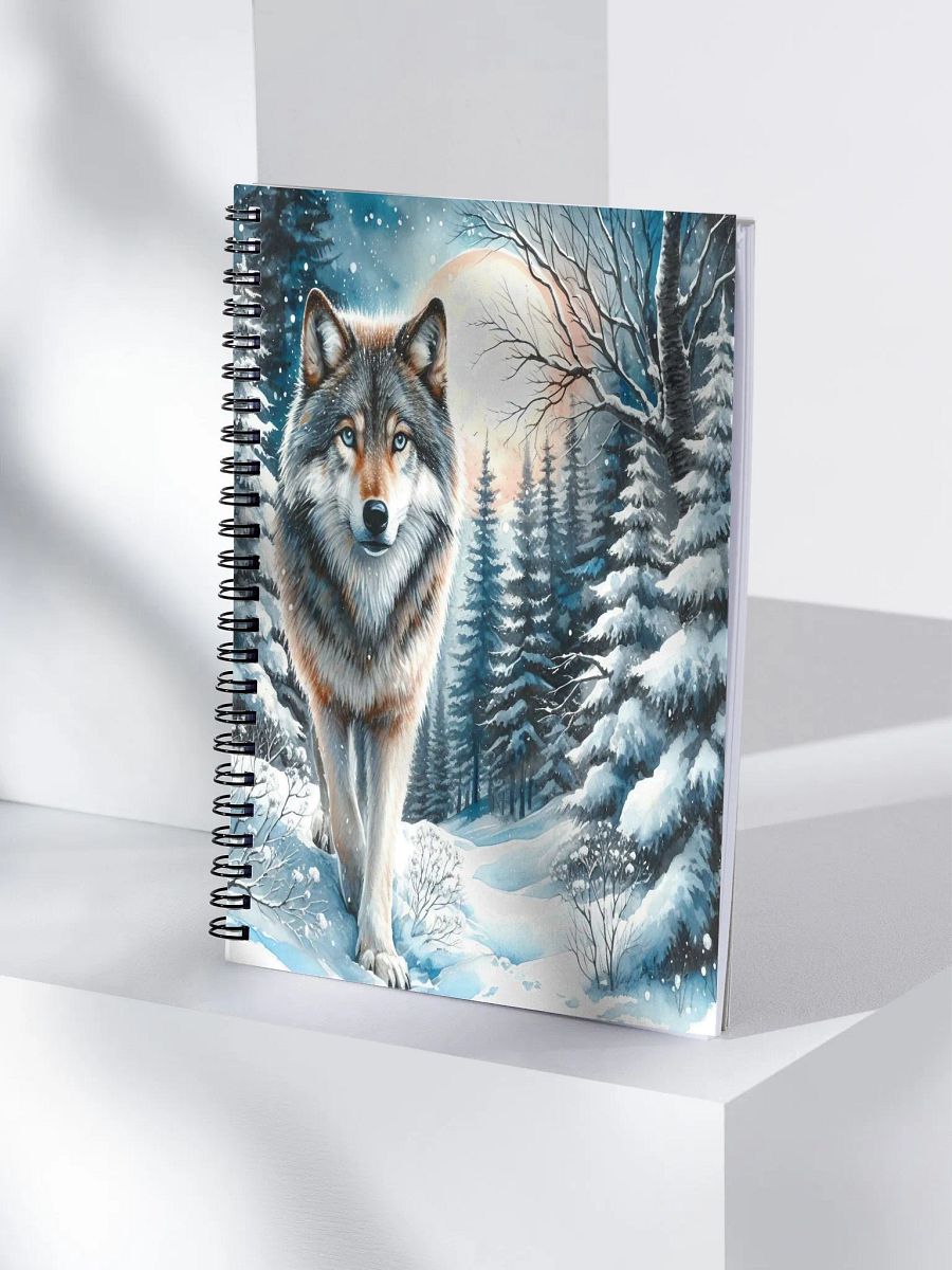 Winter Wonderland Wolf- Spiral Notebook product image (4)