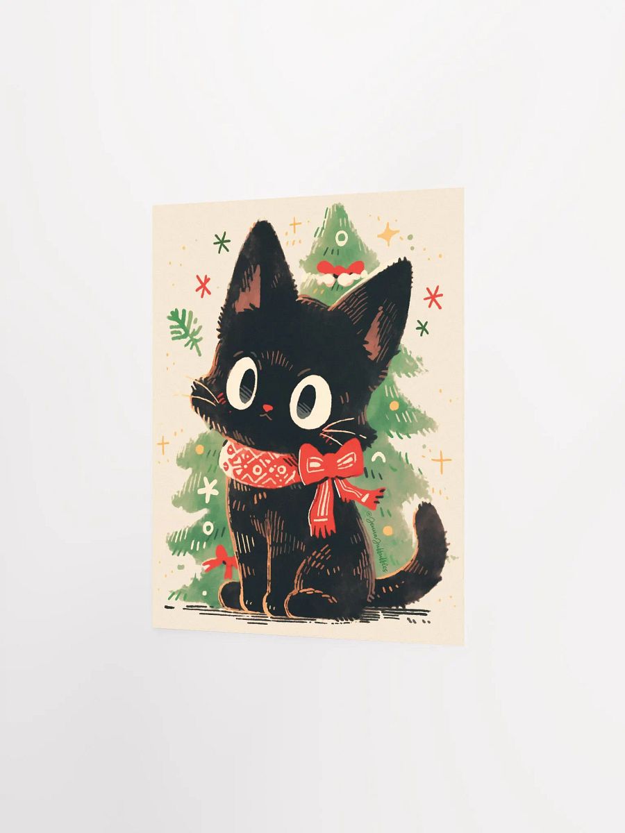 Holiday Sweater Bow Cat | Matte Paper Print product image (3)