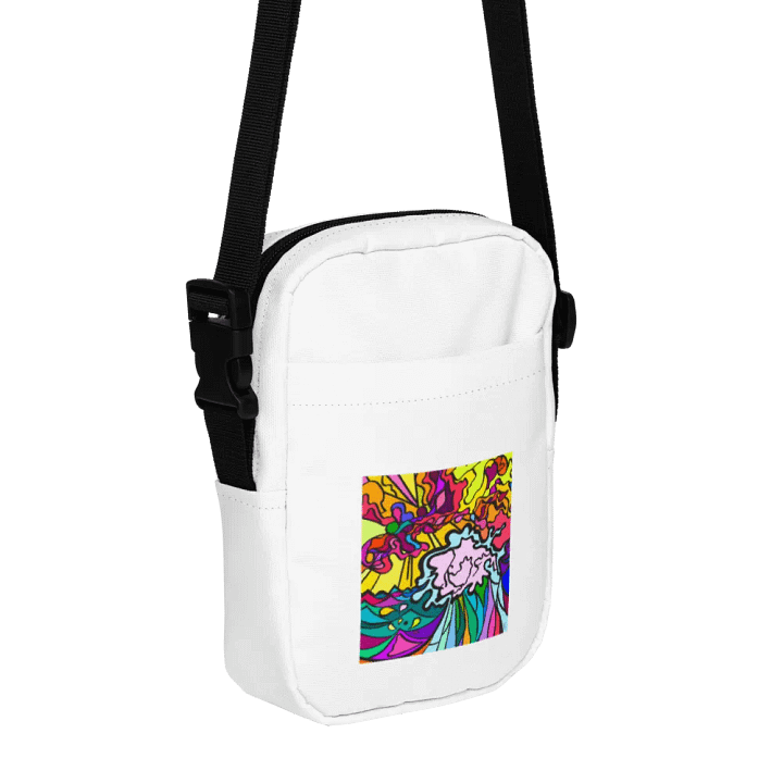 Bags & Packs - Vibrant Swirls All-Over Crossbody Bag – Wave at Sunset product image (1)