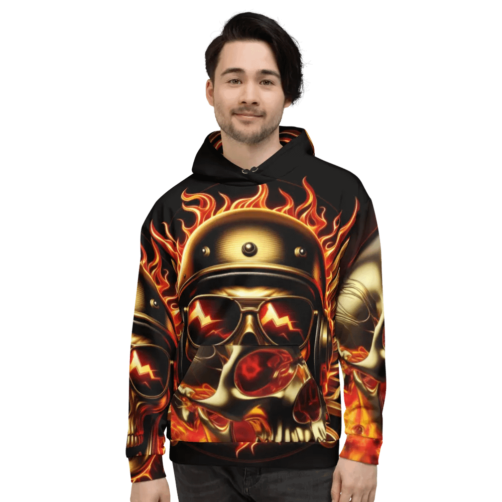 Aviator Golden Glow - Unisex Skull Hoodie #9 product image (2)