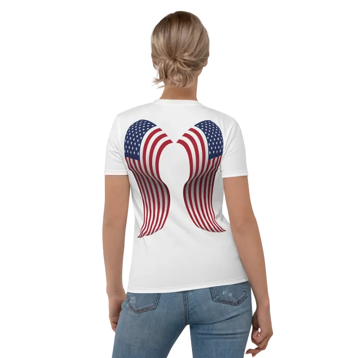 Stars and Stripes Angel Wings Women’s Tee product image (1)
