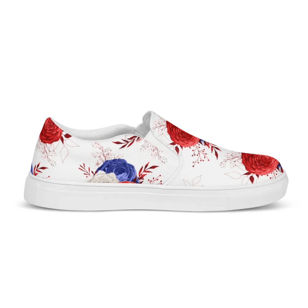 Red, White & Blue Women's Slip-On Canvas Shoes product image (6)