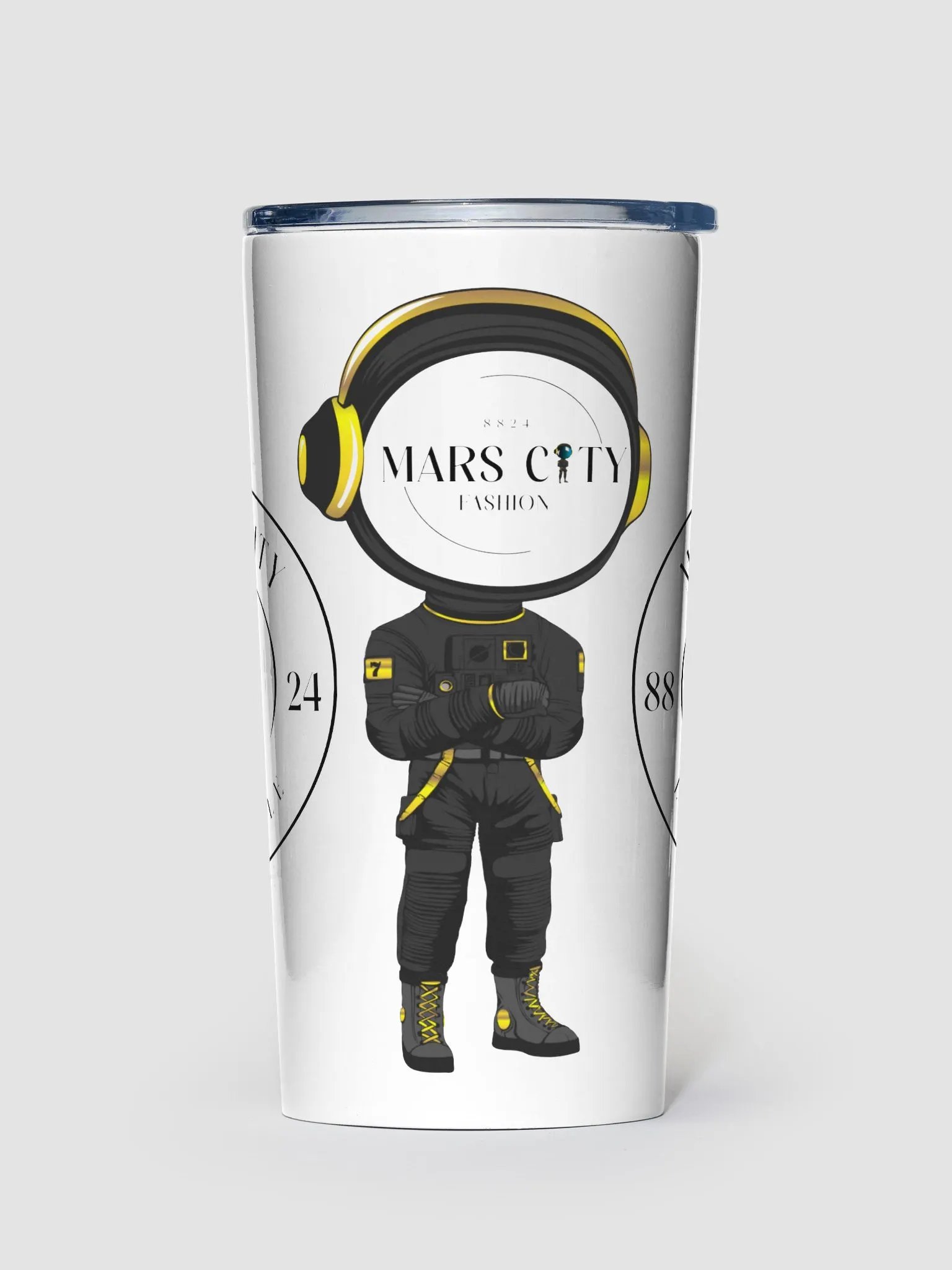 THE MARS CITY LIFESTYLE LOGO 20 oz STAINLESS STEEL TUMBLER IN WHITE product image (1)