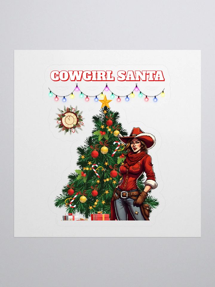 Cowgirl Santa Christmas Sticker product image (1)