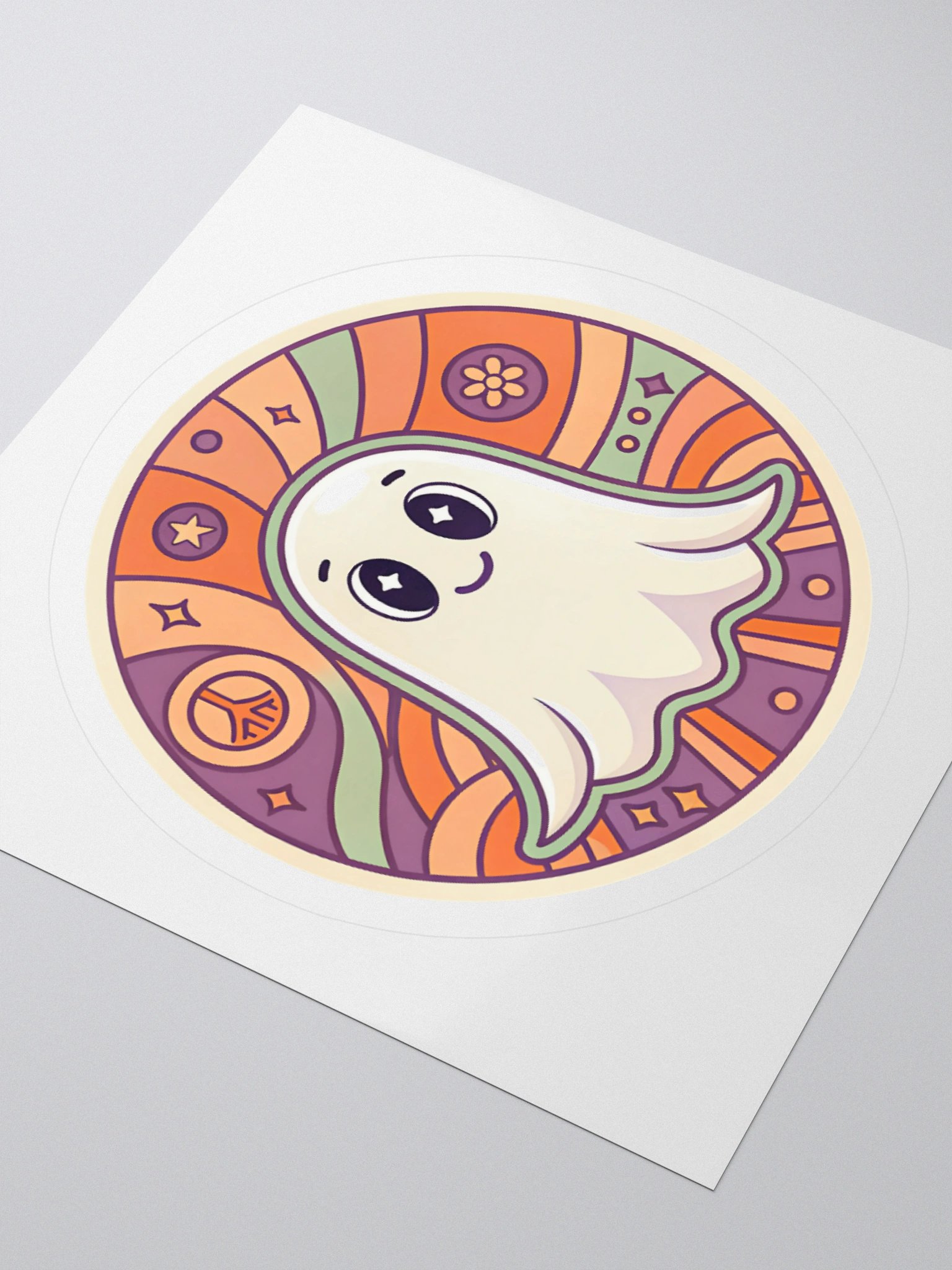 Psychedelic Ghost Kiss Cut Sticker product image (9)