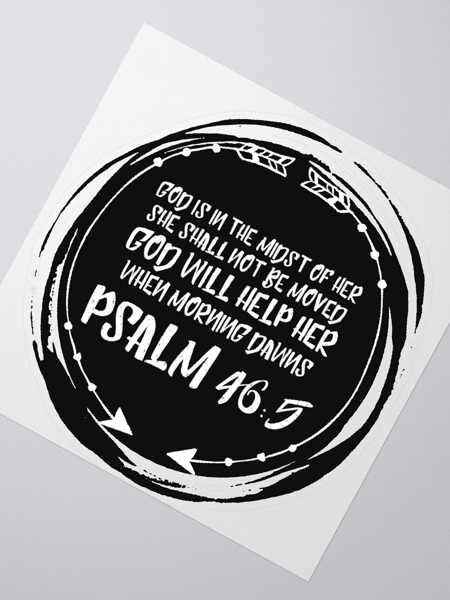 Black And White Psalm 46:5 Circular Sticker product image (1)