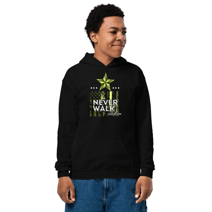 GREEN STAR KIDS NEVER WALK ALONE HOODIE product image (1)