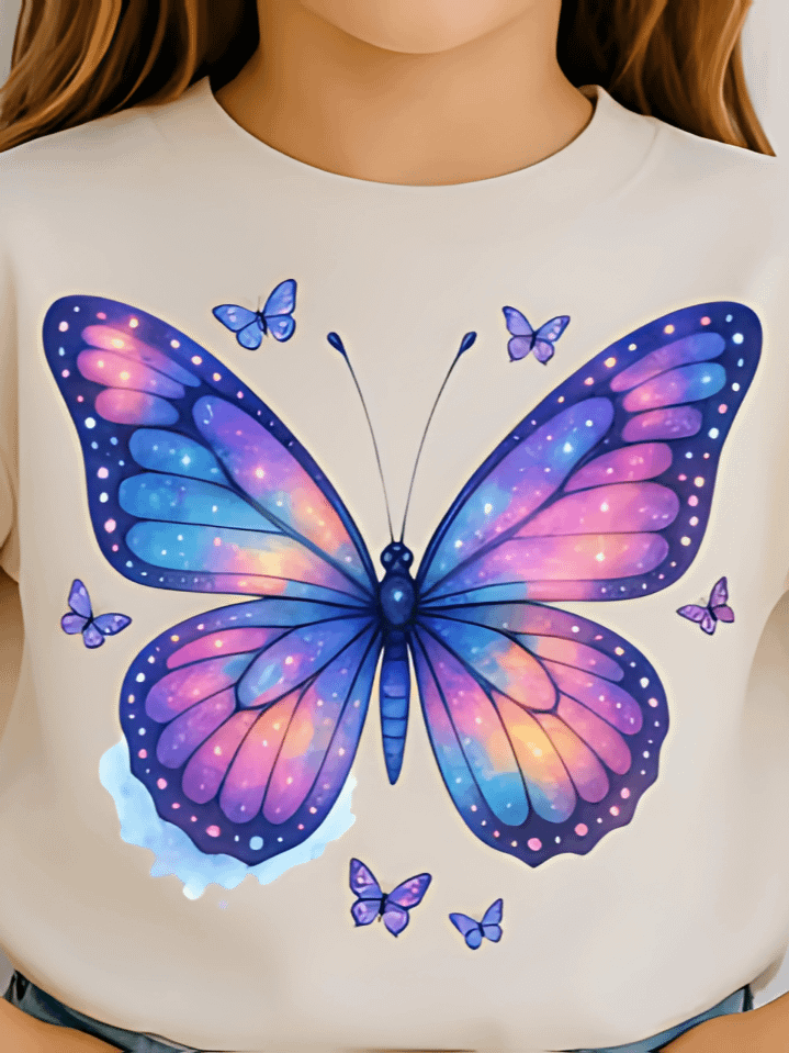 Iridescent Butterfly Sublimation PNG – Glittery Trendy T-Shirt Design for Stylish Shirts & Sweatshirts – 300 DPI Instant Digital Download product image (1)