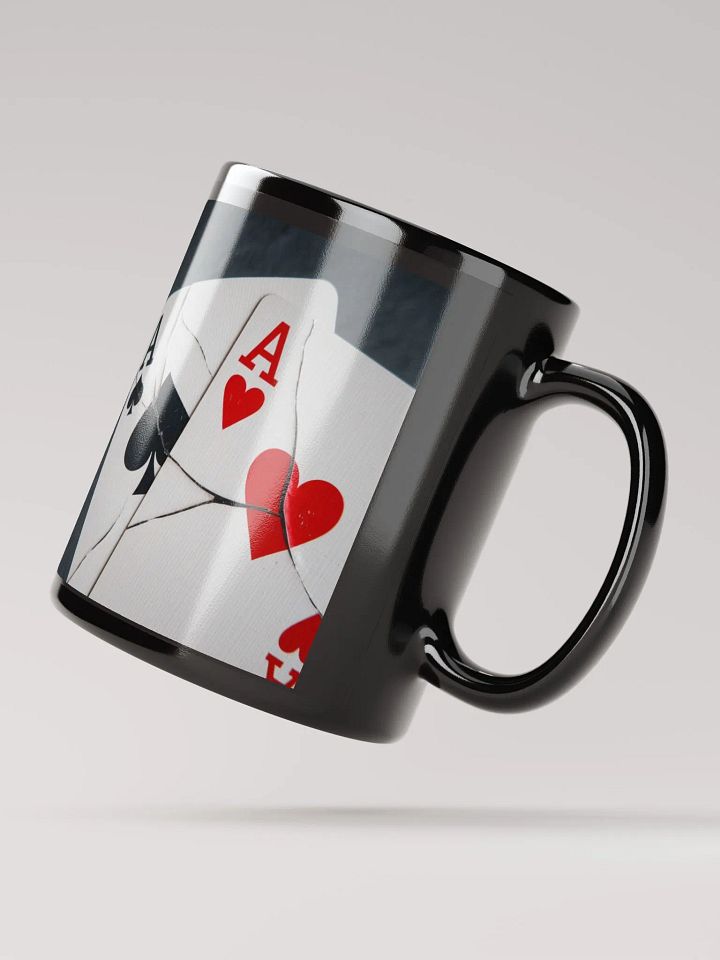 Cracked Aces Black Glossy Mug Left product image (4)