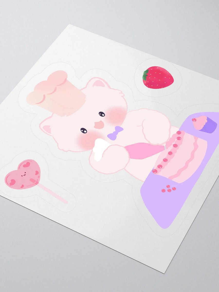Super baker White Cat Sticker product image (5)