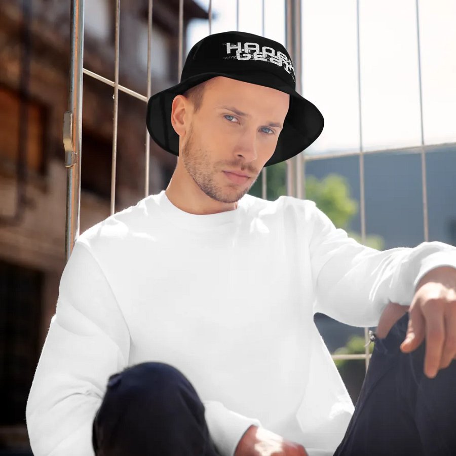 Bucket Hat - Embroidered - White HApex Gear White Logo product image (7)