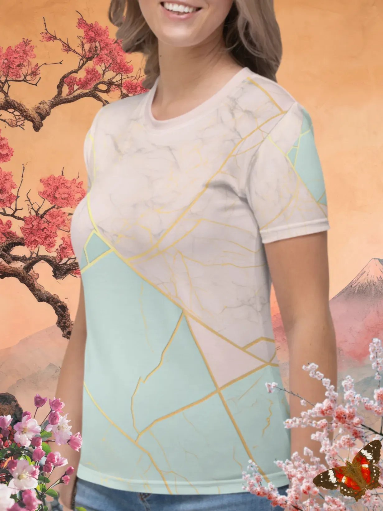 Color fusion Kintsugi Print T-Shirt product image (2)