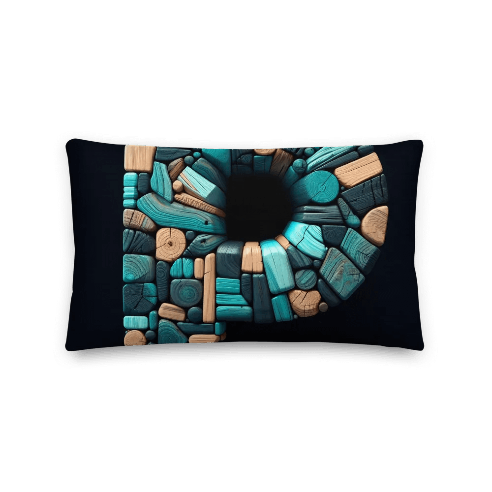 Mosaic Letter P Premium Pillow | AI Design initial P product image (3)