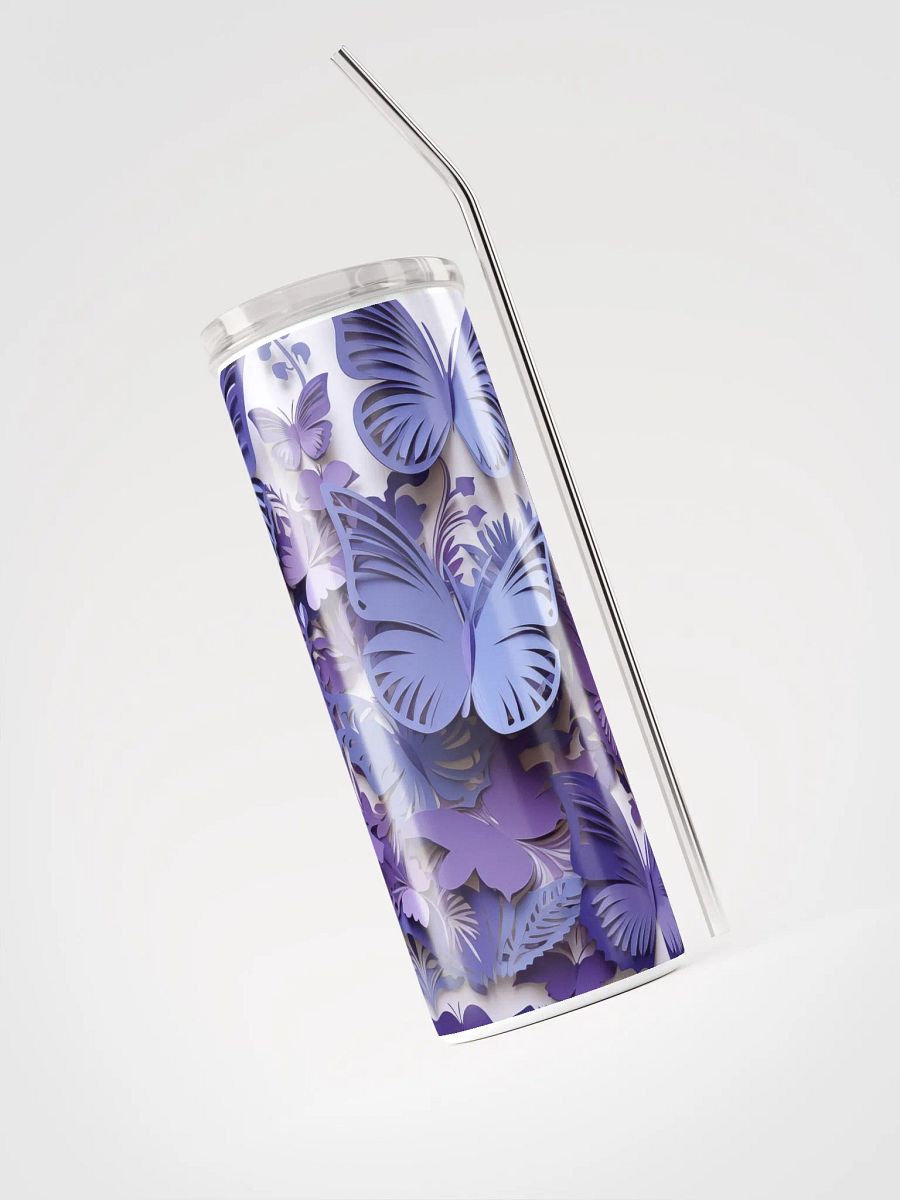 Pastel Purple Papercut Butterflies Insulated Tumbler product image (3)