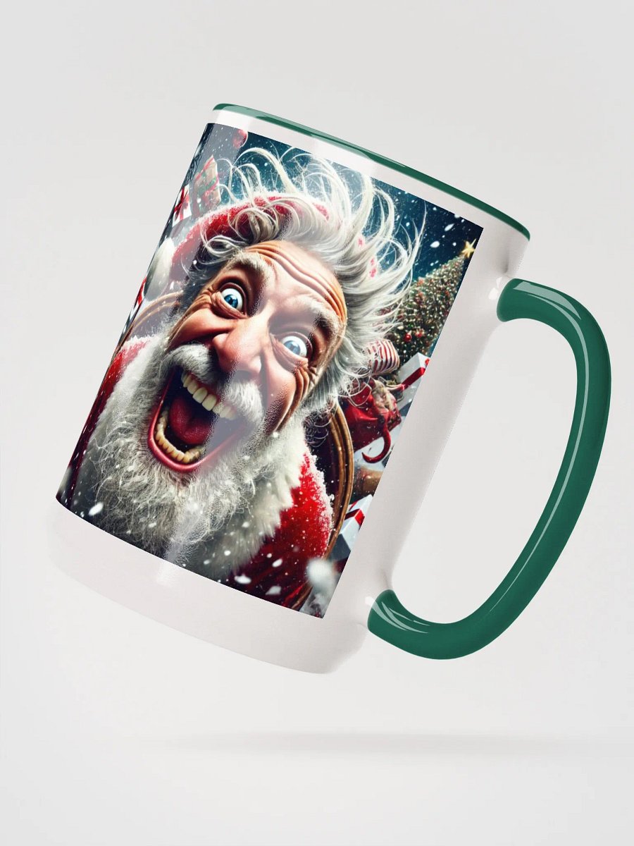 Green Mug with a Frantic Santa product image (3)