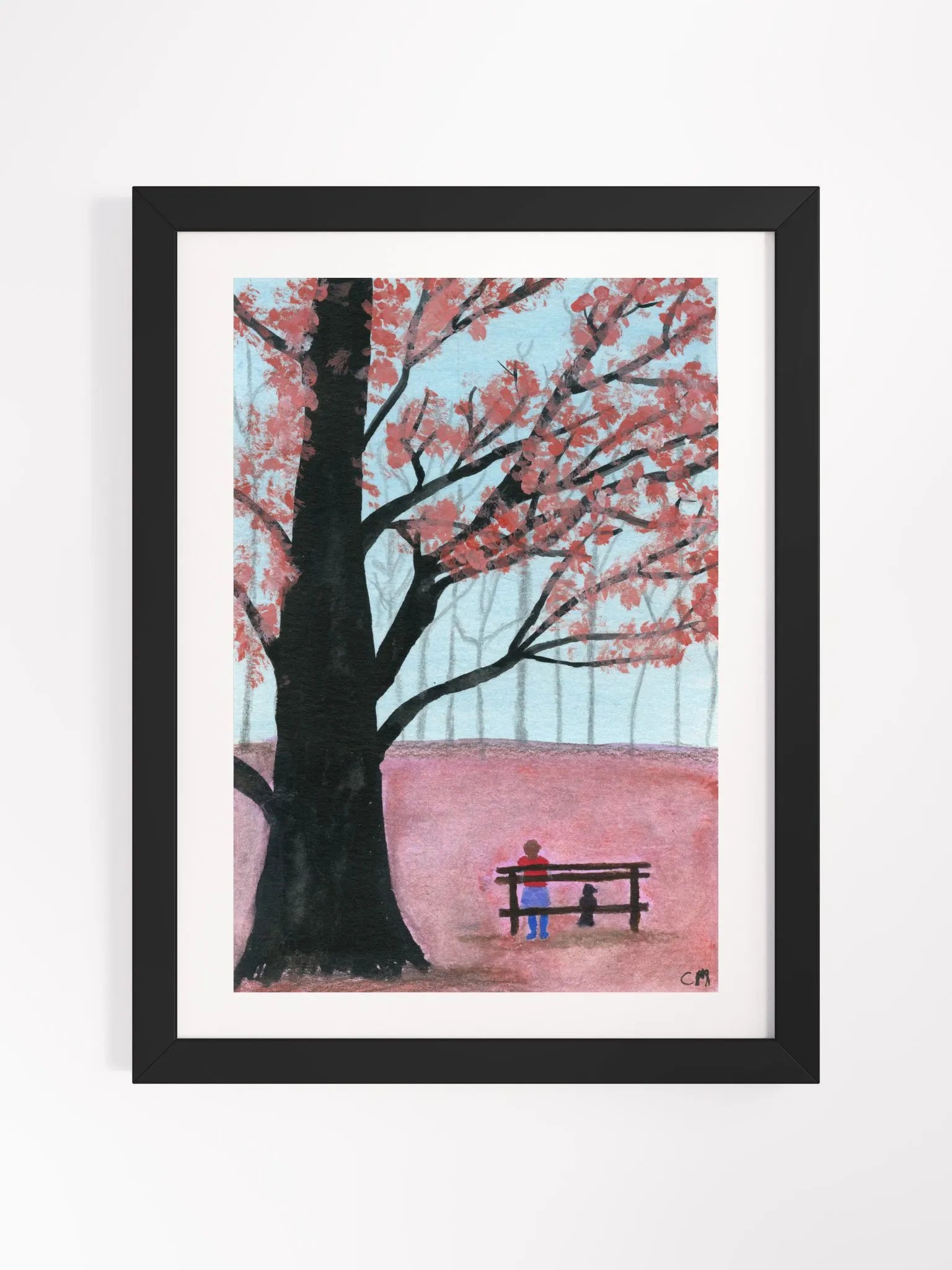 Waiting: Watercolor Landscape Framed Poster product image (1)