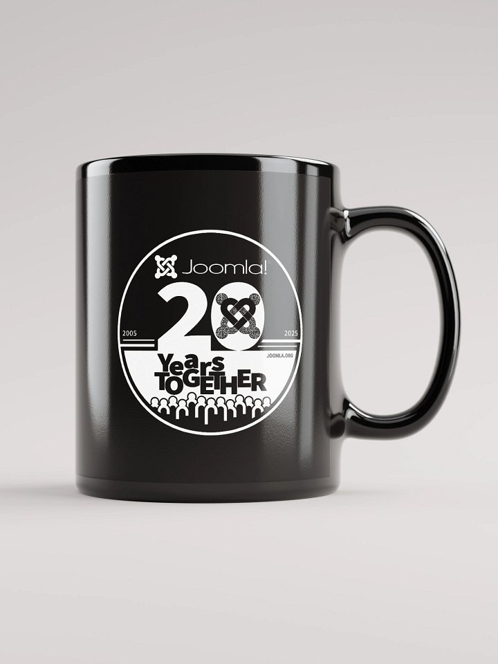 Joomla 20th Anniversary Edition<br /> — Black Glossy Mug — product image (1)