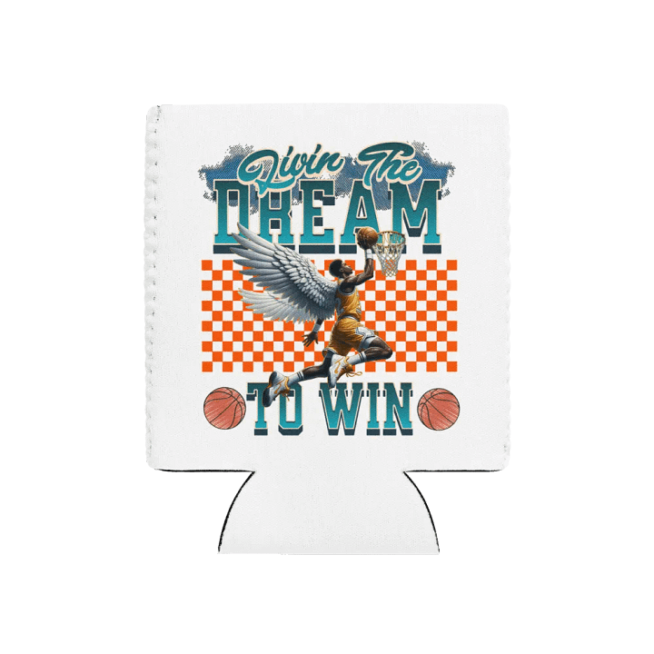 Livin The Dream To Win Basketball Winged Slam Dunk Can Cooler product image (1)