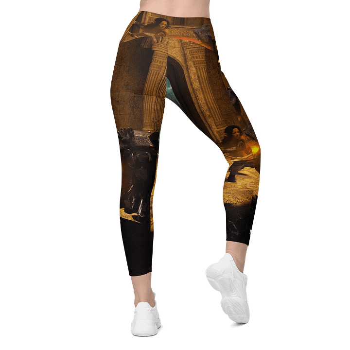 'Elven Stories - Warriors Cry Too' Crossover Leggings with Pockets product image (2)