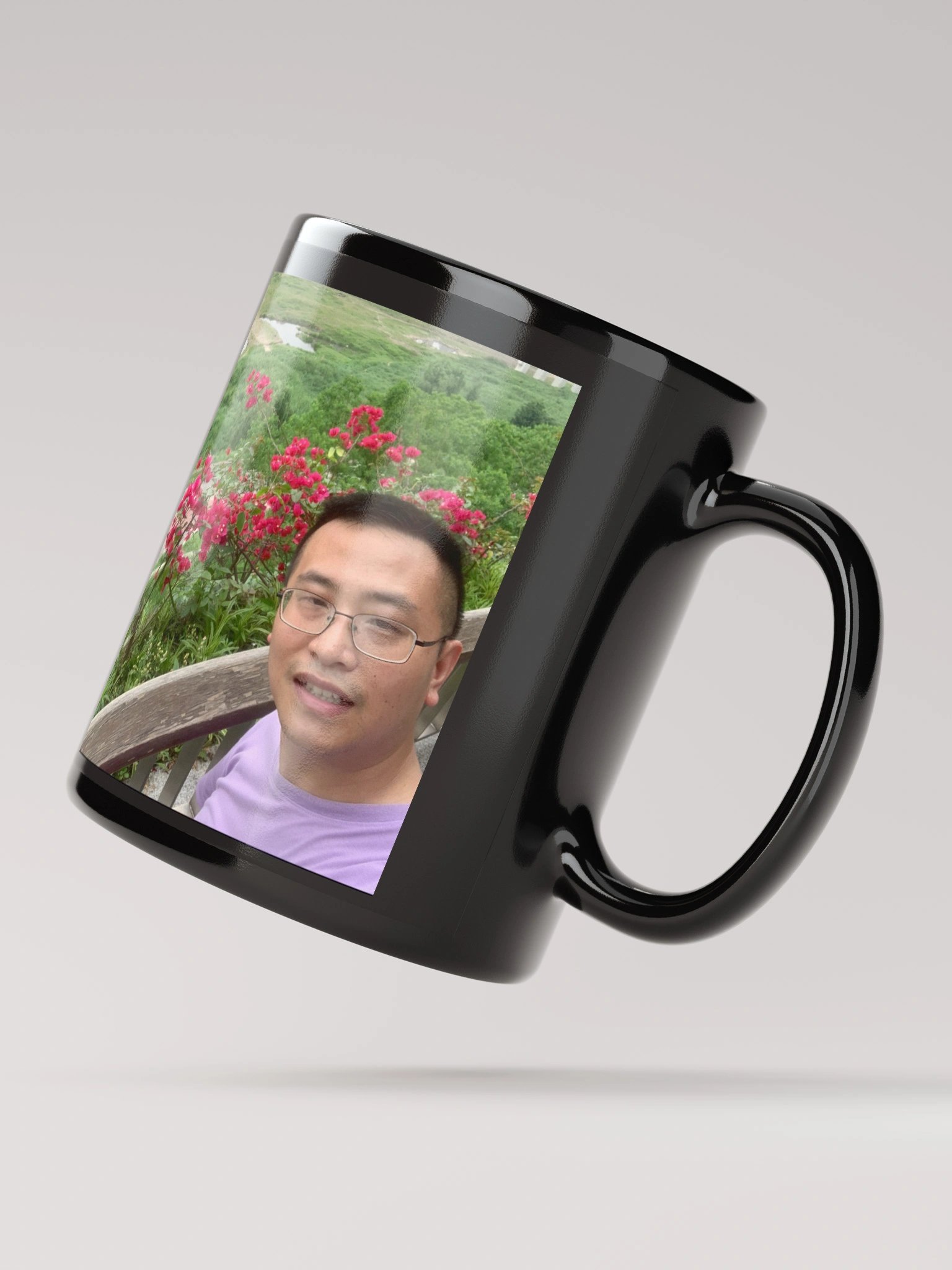 Black Glossy Mug: at park product image (4)