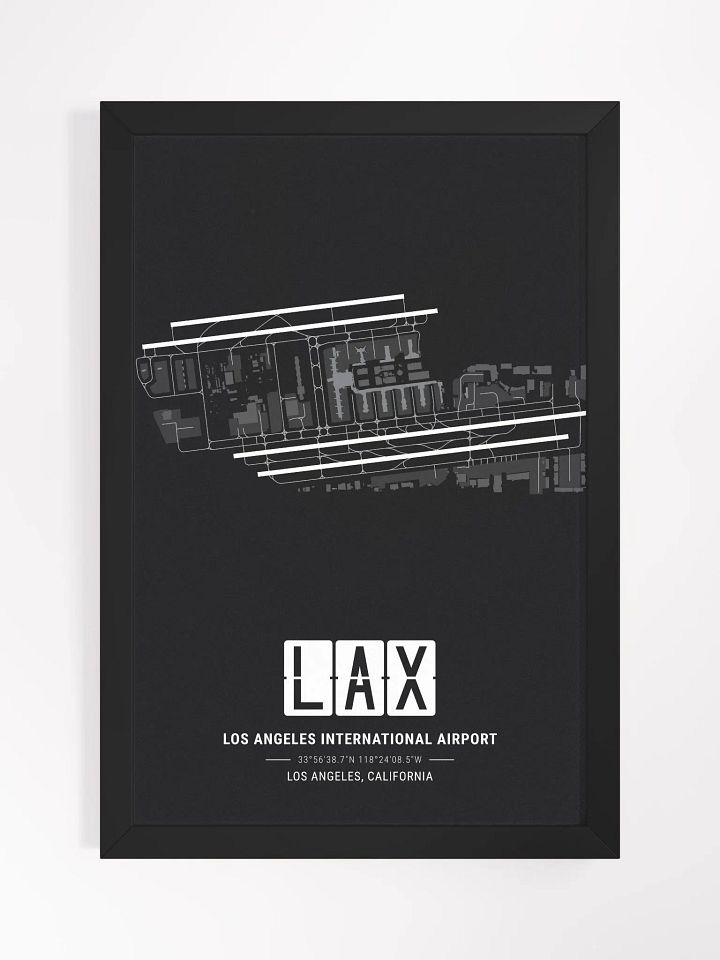 Framed Airport LAX Premium Map On Matt Paper product image (1)
