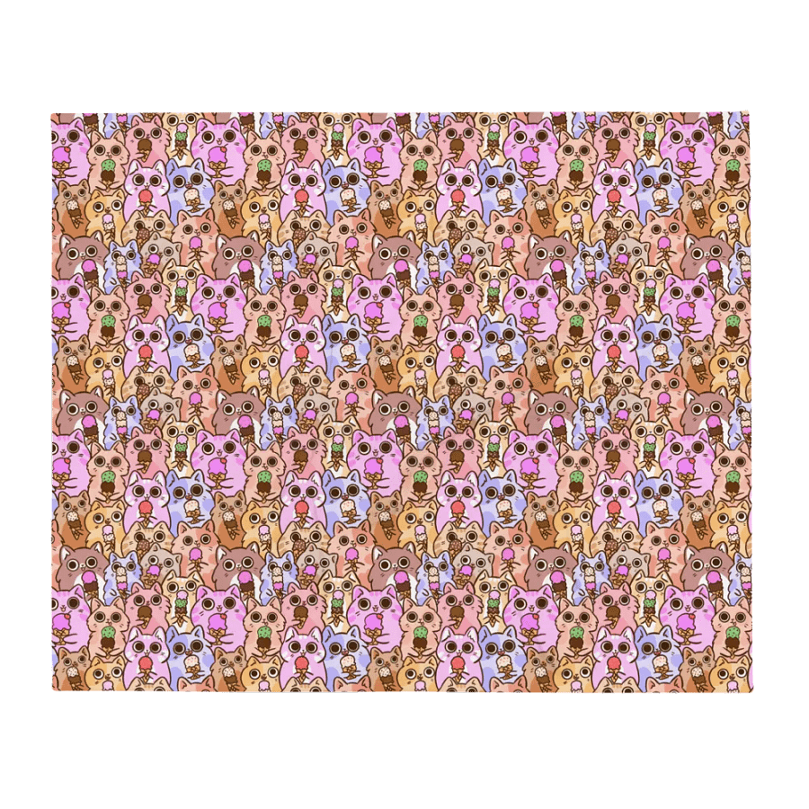 Whimsical Ice Cream Cat Party Throw Blanket product image (3)