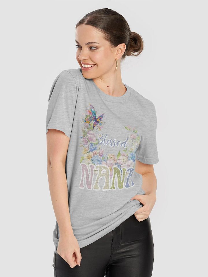 Blessed Nana - Delicate Floral Half Wreath Design T-Shirt product image (1)
