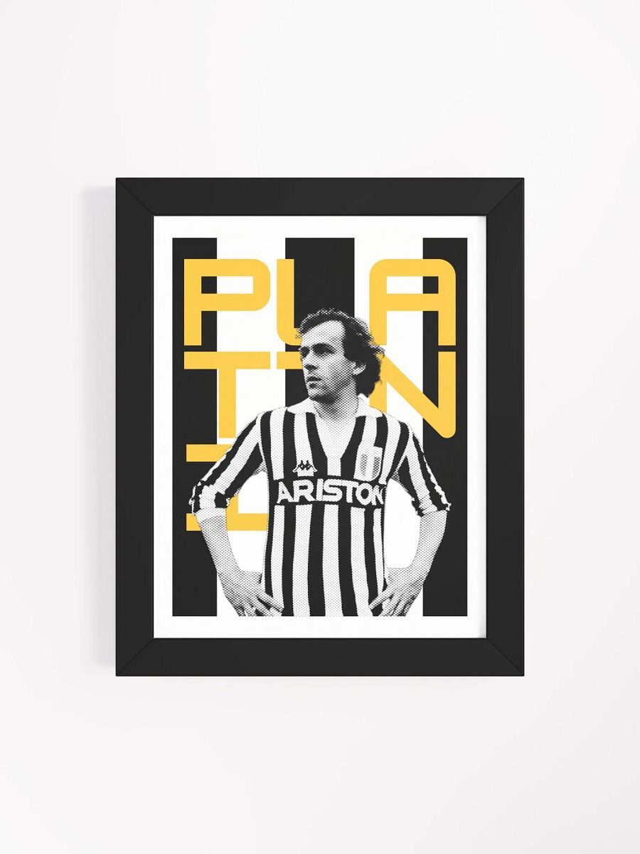 Michel Platini BW Juventus Name Art Framed Print product image (3)