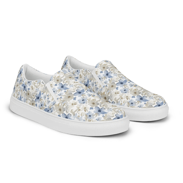 Blue Grey Flowers Canvas Shoes product image (2)
