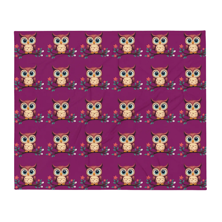 Owl Grid Throw Blanket product image (1)
