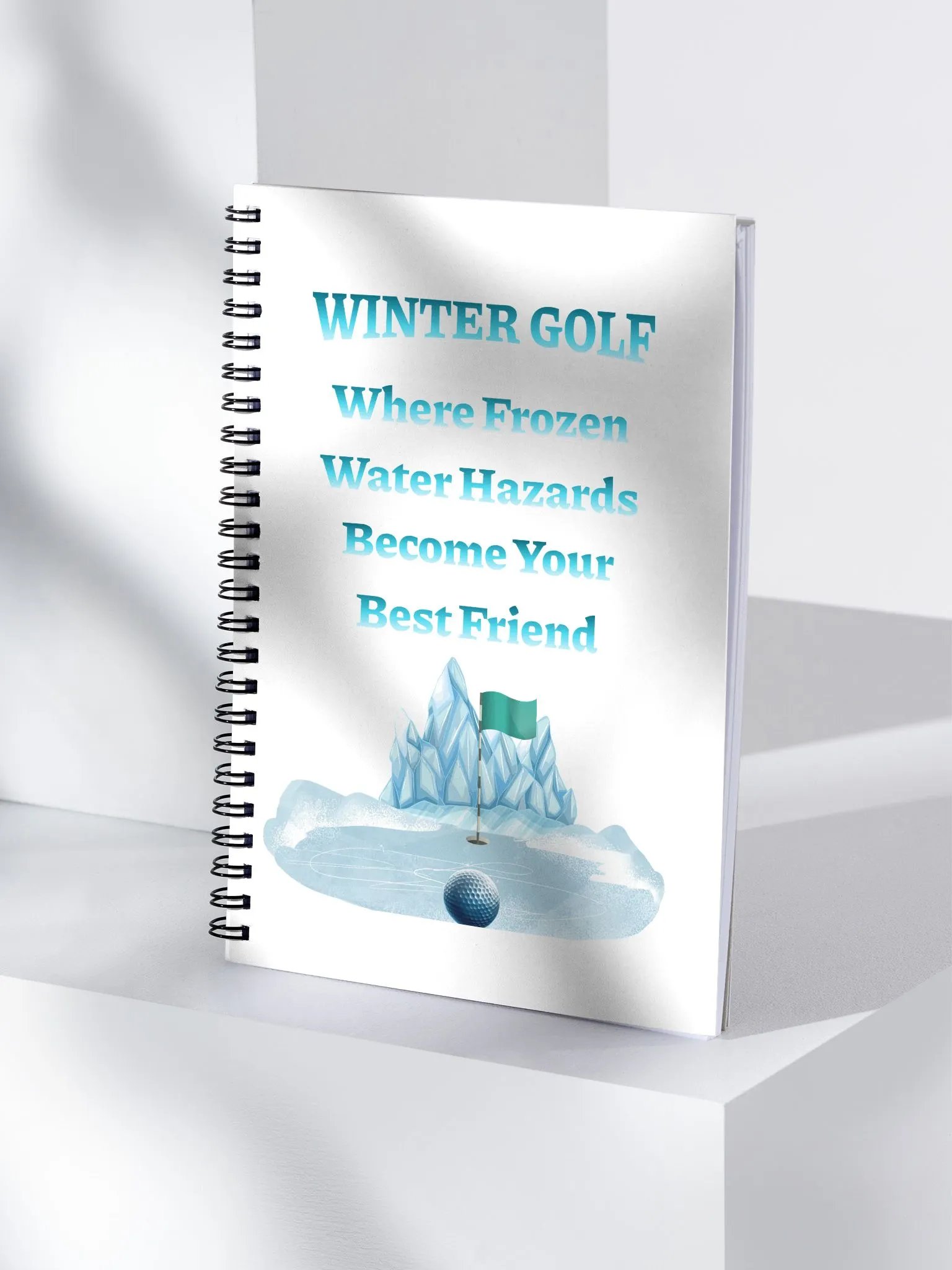 Winter Golf Funny Golfing Scene Spiral Notebook product image (3)